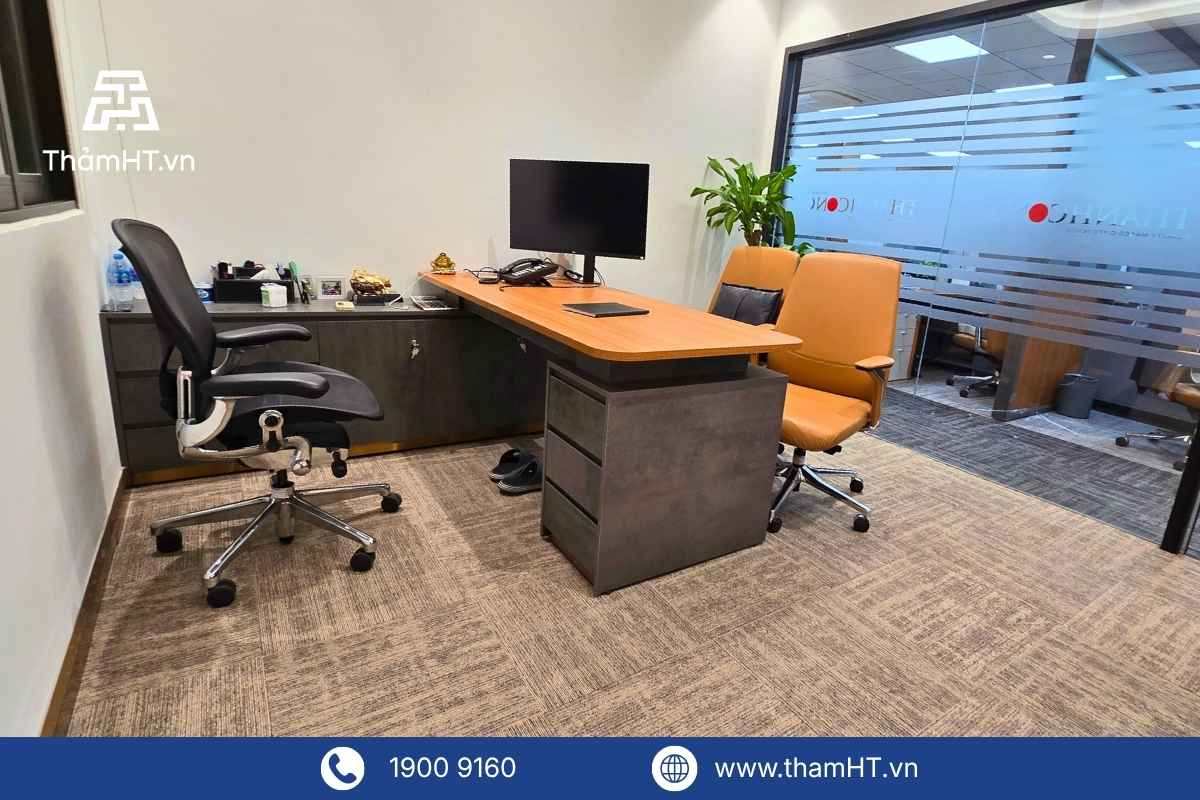 Thảm trải sàn văn phòng chống cháy ISO 11925-2:2020 - Thảm tấm văn phòng - mã STAR 02 màu Kem