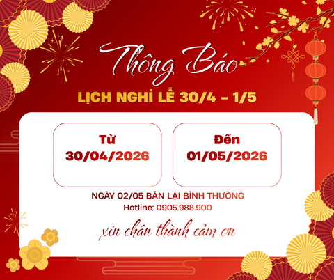THÔNG BÁO LỊCH NGHỈ LỄ 30/04 VÀ 01/05/2026