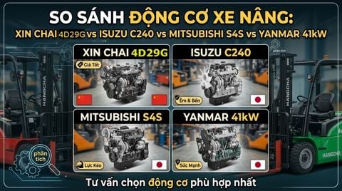 So sánh Động cơ Xe nâng: Xin Chai 4D29G, Isuzu C240, Mitsubishi S4S & Yanmar