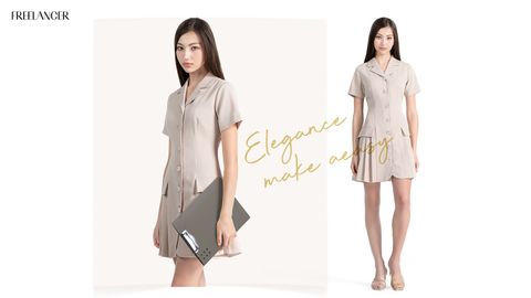 ELEGANCE, MADE EASY – ĐẦM CỔ VEST CHỮ A CHO NÀNG HIỆN ĐẠI