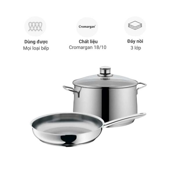 Bộ nồi chảo WMF Diadem Plus nồi 20cm chảo 24cm