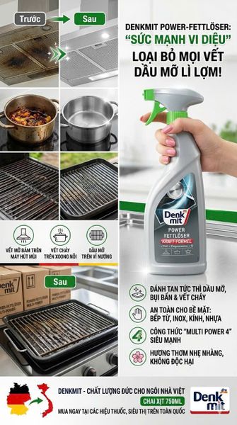 Denkmit Power Fettlöser nước tẩy dầu mỡ Đức