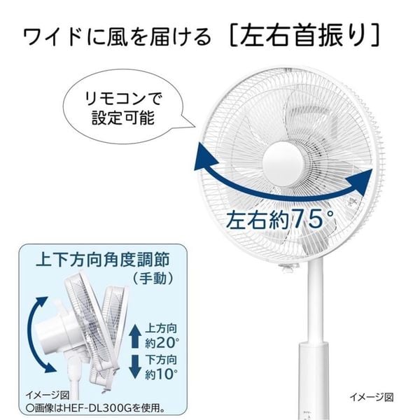 Quạt Hitachi HEF-AL300H đảo gió trái phải khoảng 75 độ giúp làm mát không gian rộng