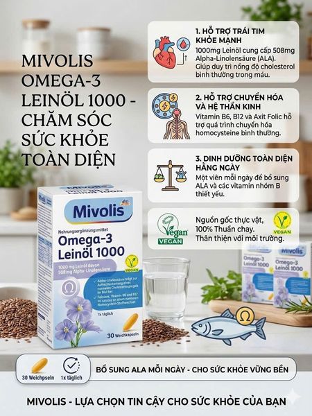 Thực phẩm bổ sung Omega 3 dầu hạt lanh Đức chính hãng