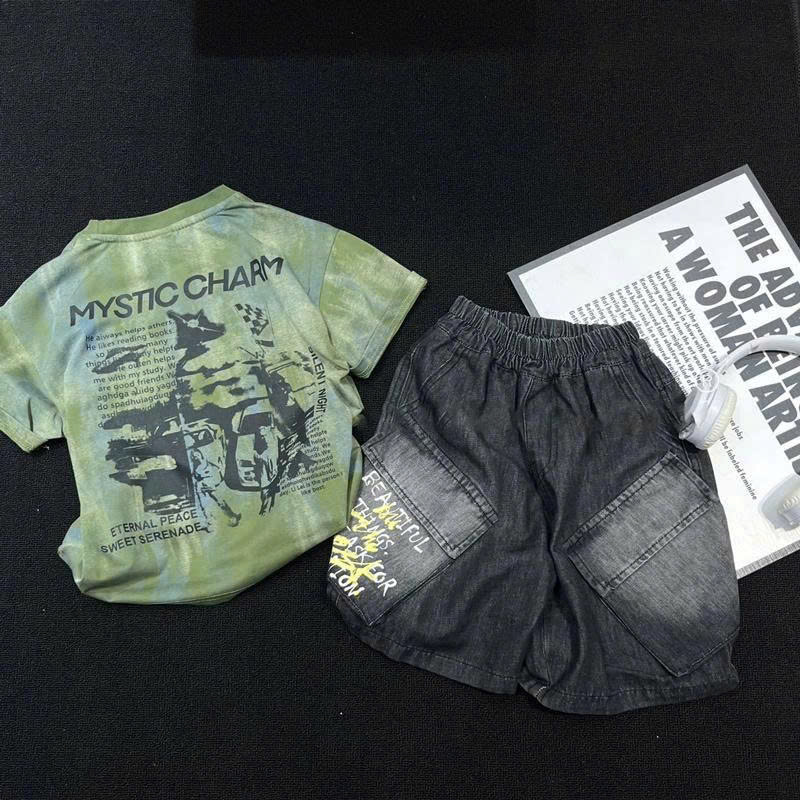 Bộ jean bé trai loang quảng châu Hidden