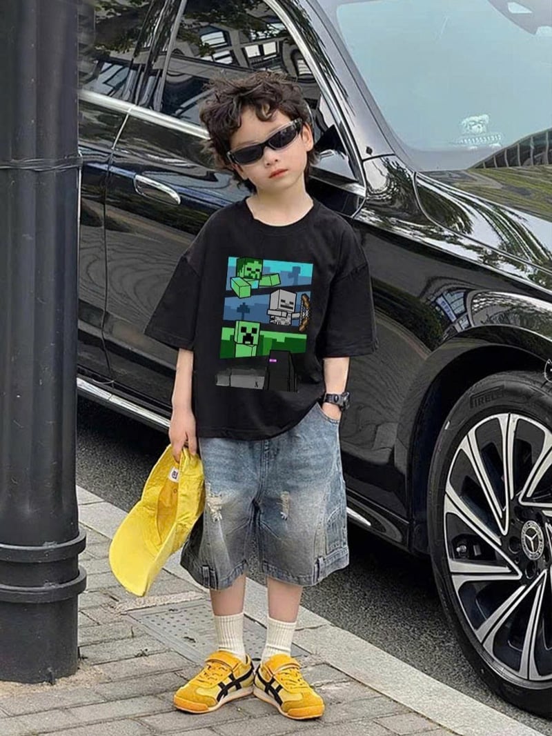 Bộ jean bé trai phối lai Robot