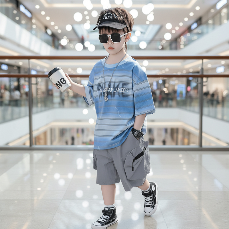 Bộ kaki bé trai túi hộp Snake