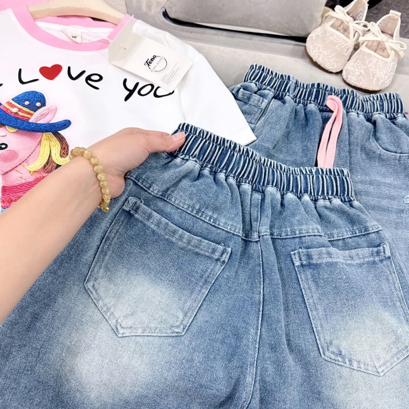 Bộ short jean bé gái ngựa nhiều màu