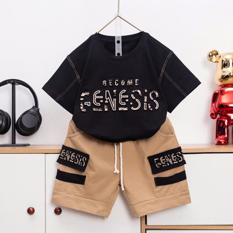 Bộ thun bé trai chữ nổi Become