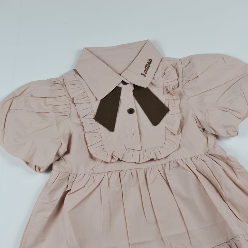 đầm bé gái tay bồng cà vạt