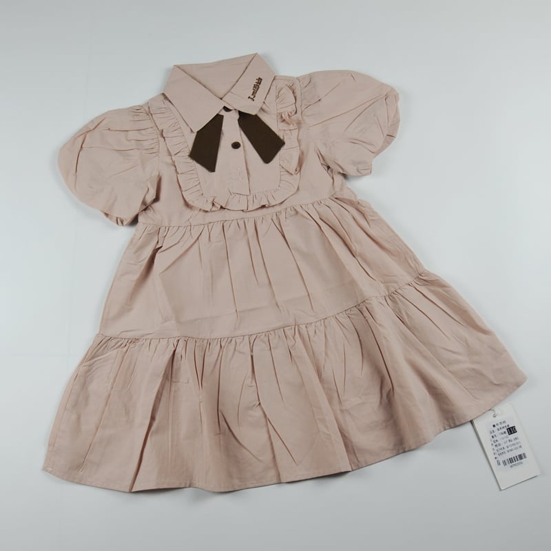 đầm bé gái tay bồng cà vạt