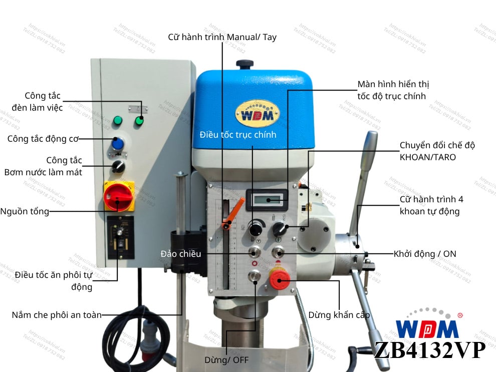 Bảng điều khiển máy khoan bàn ZB4132VP/ ZB5032VP
