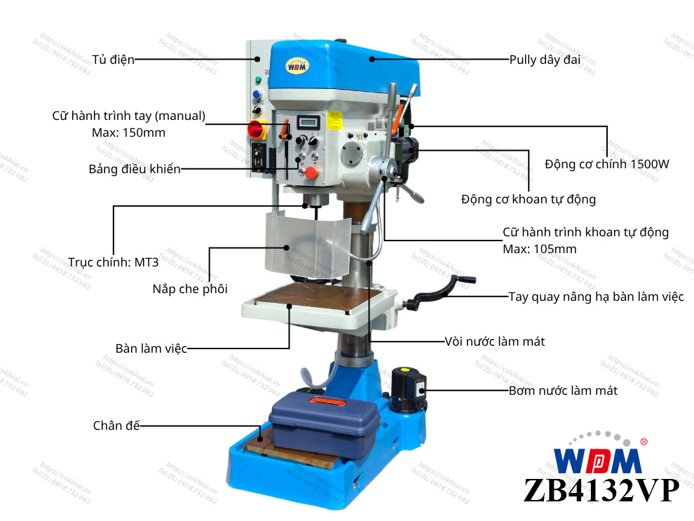 Cấu tạo máy khoan taro vô cấp WDDM ZB4132VP