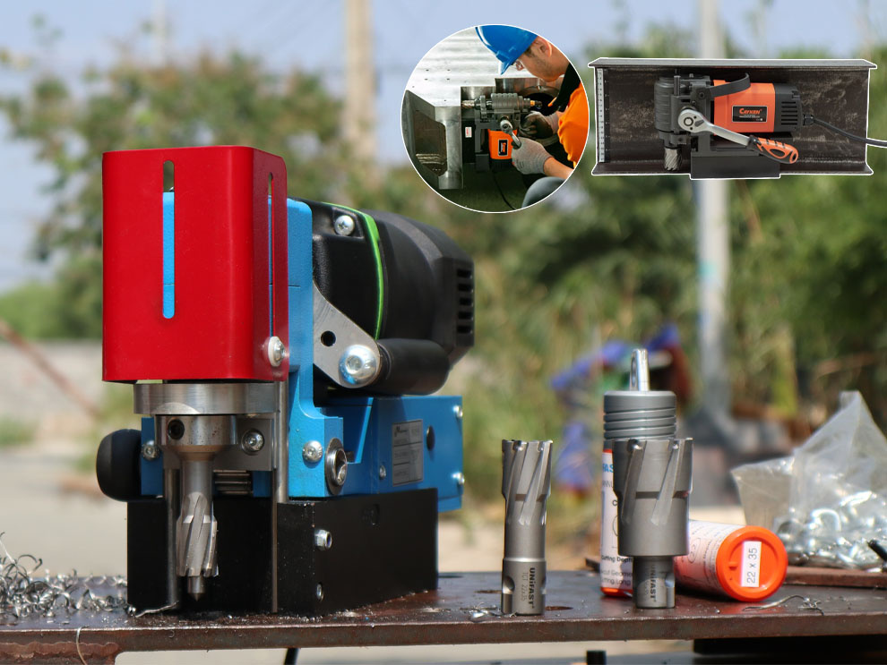 máy khoan từ mini dùng cho thi công kết cấu thép, khoan trên cao