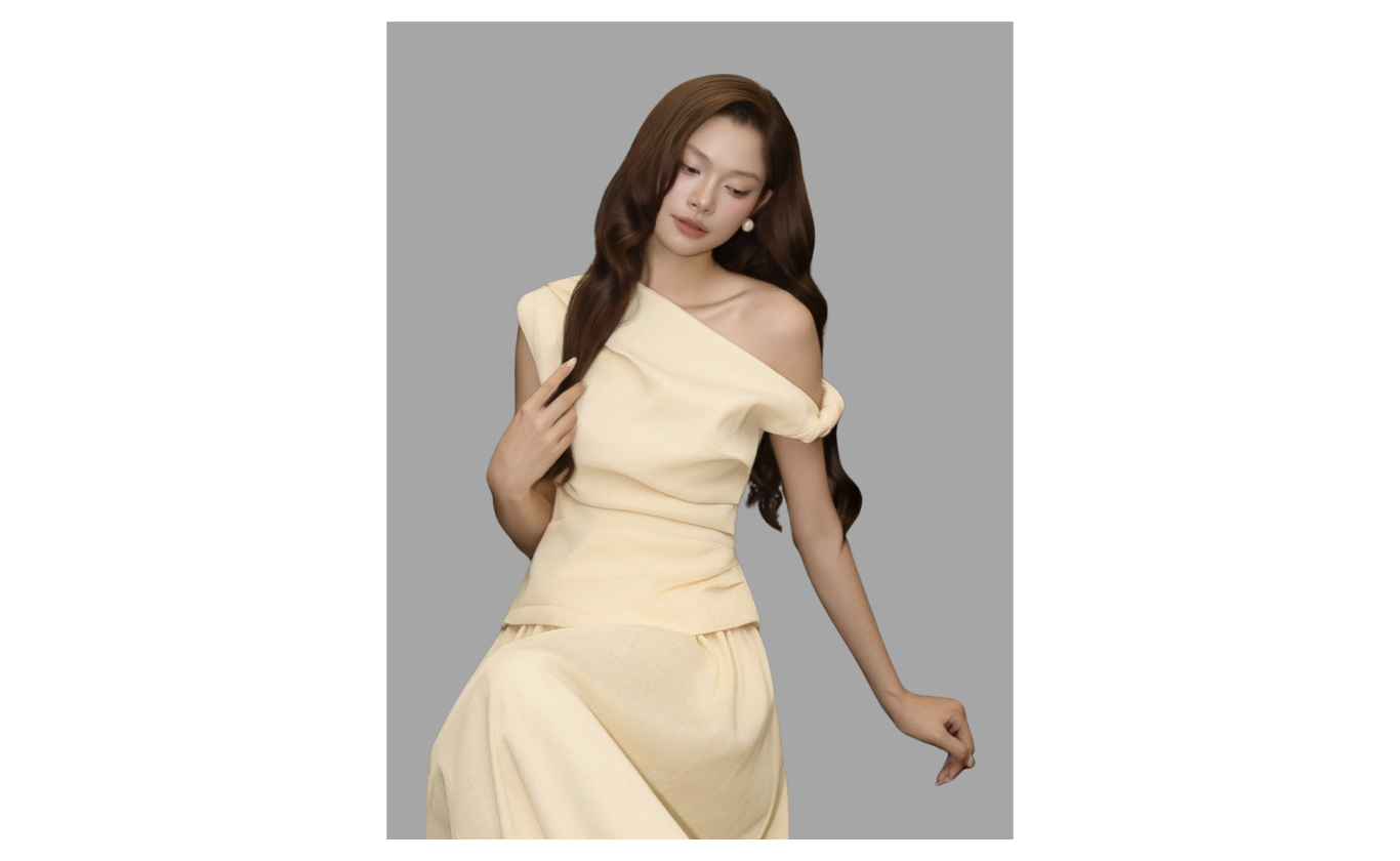 Áo Kiểu Dạo Phố Cotton Xoắn Vai - AAH41B