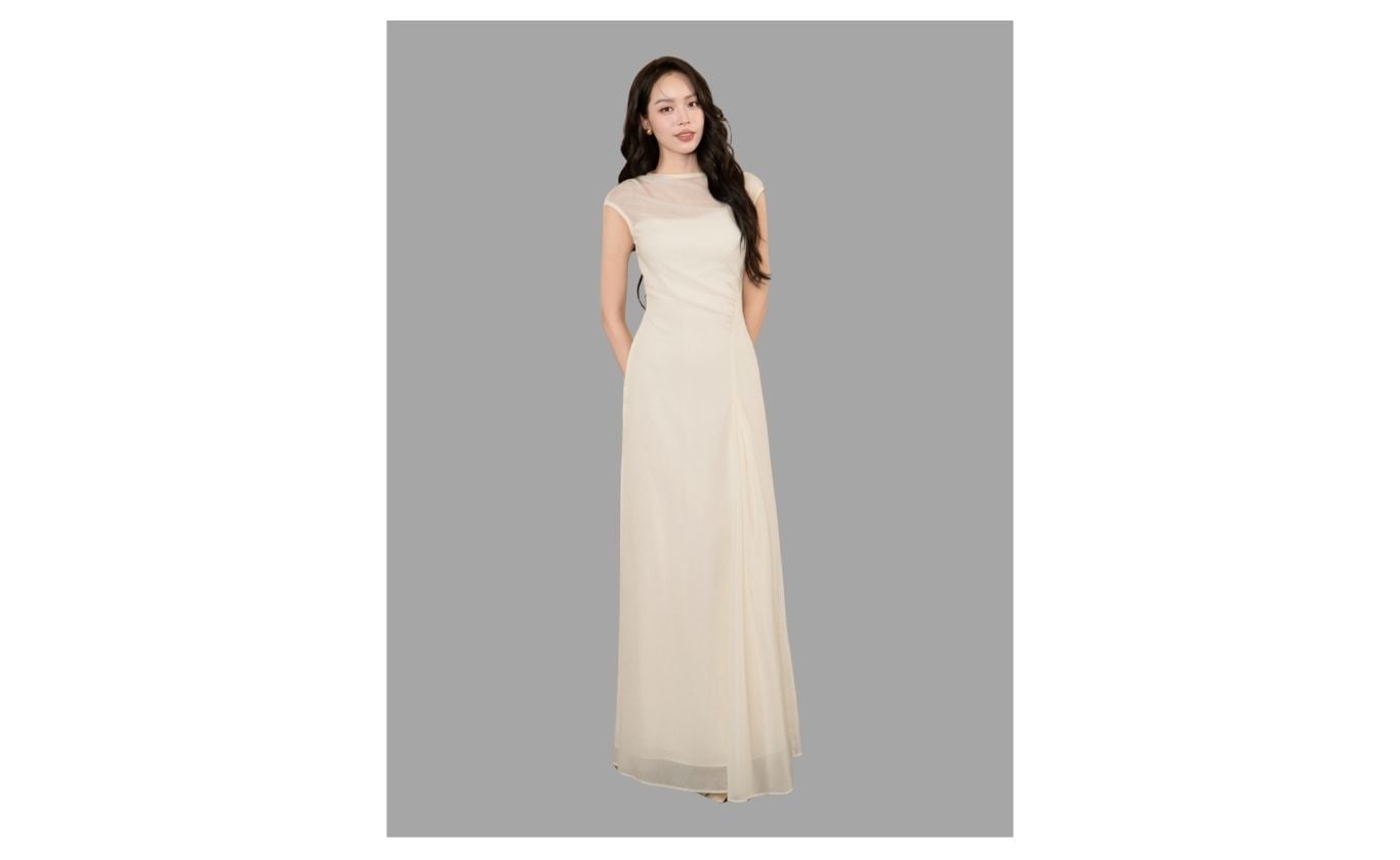 Đầm Tiệc Voan Dài Ánh Nhũ - DAK06T