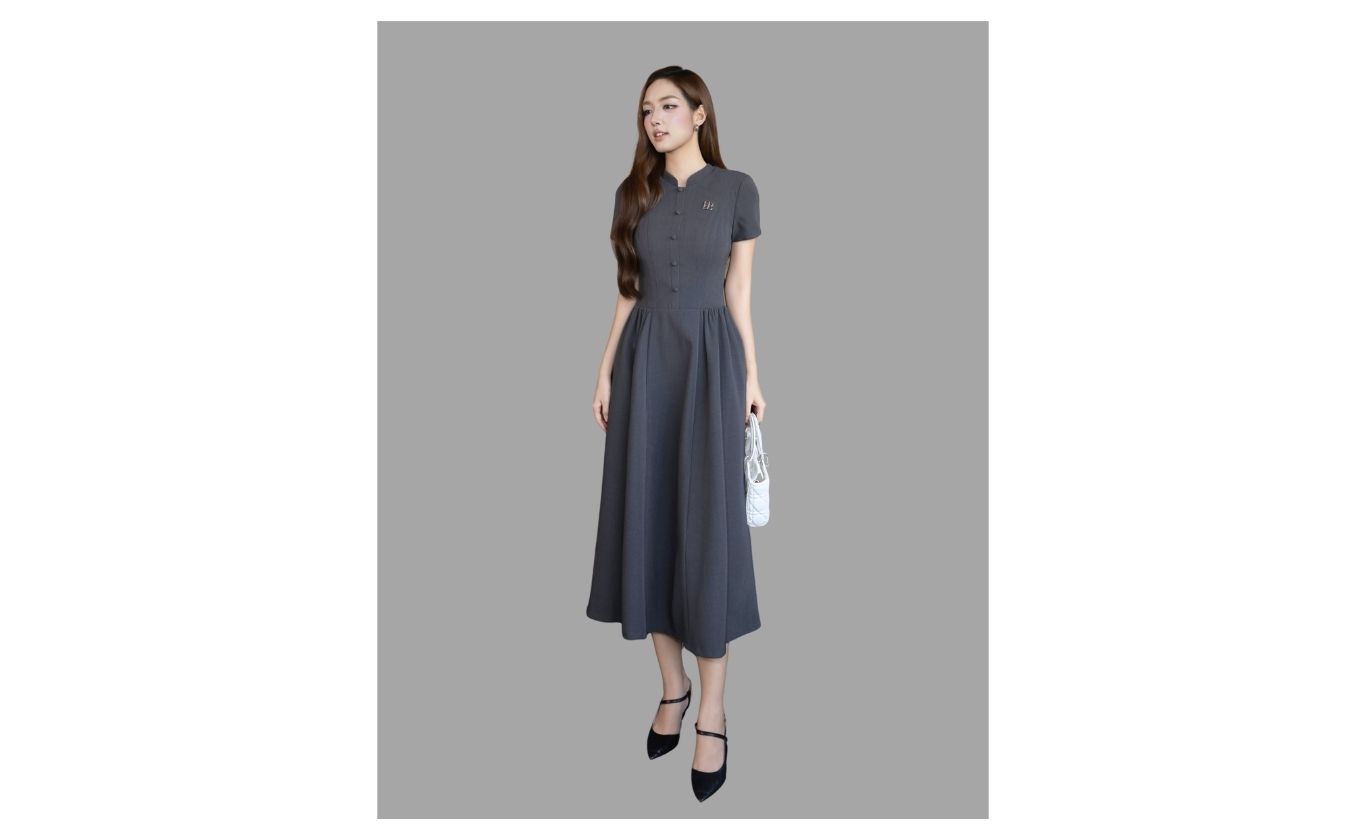 Đầm Xòe Công Sở Cotton Dài - DAK22A