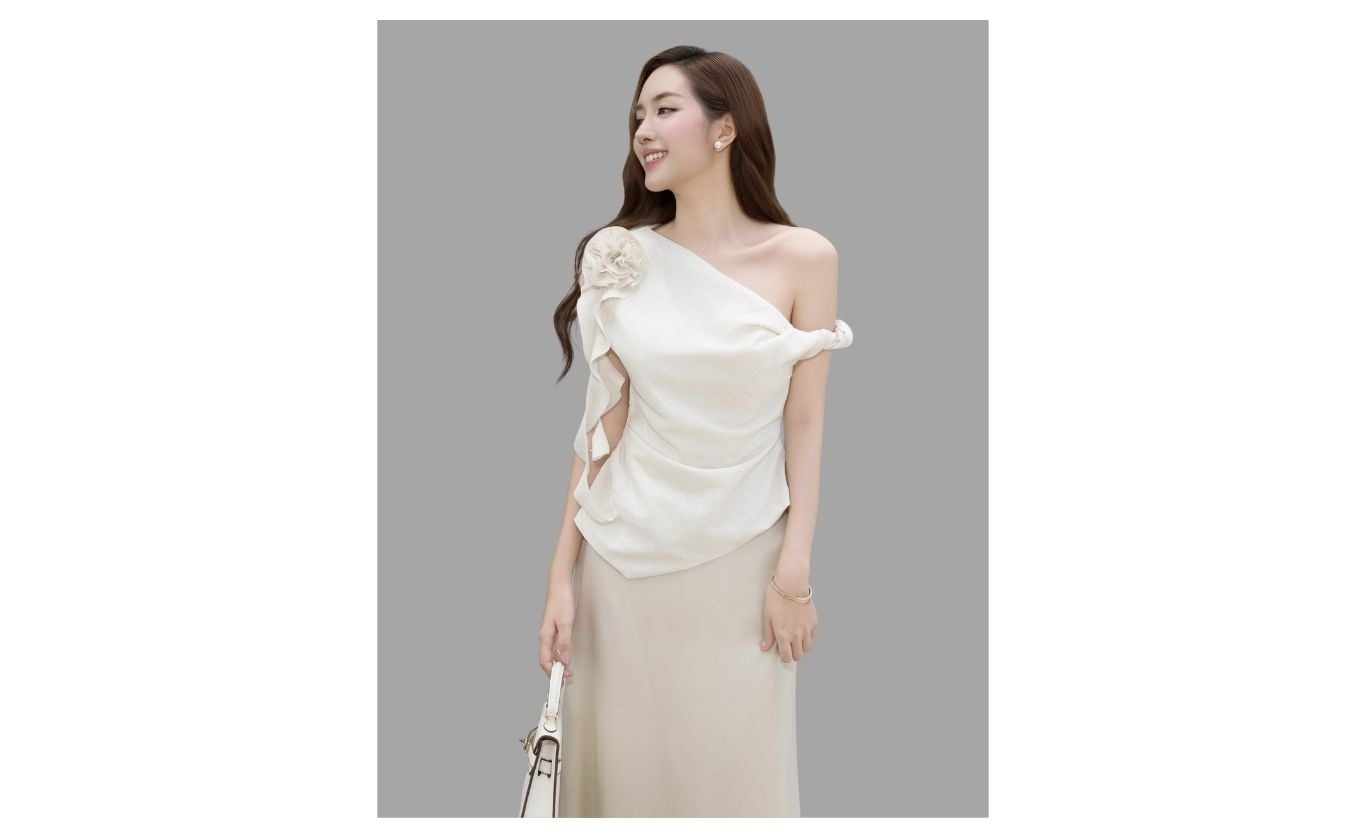 Áo Kiểu Dạo Phố Linen Xếp Ly Eo - AAI45T