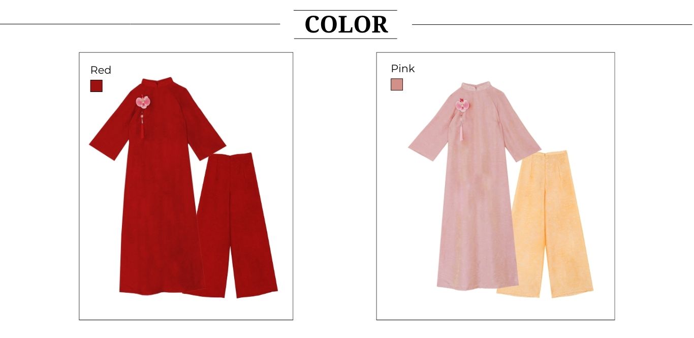 Set áo dài gấm 4 tà phối tà ren K4598V - Bảng màu