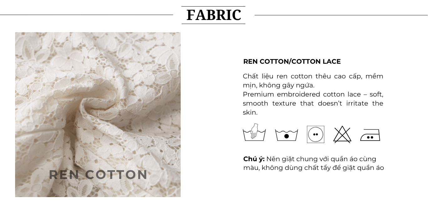 Áo kiểu tiệc ren cổ V cao AAE08A - Chất liệu