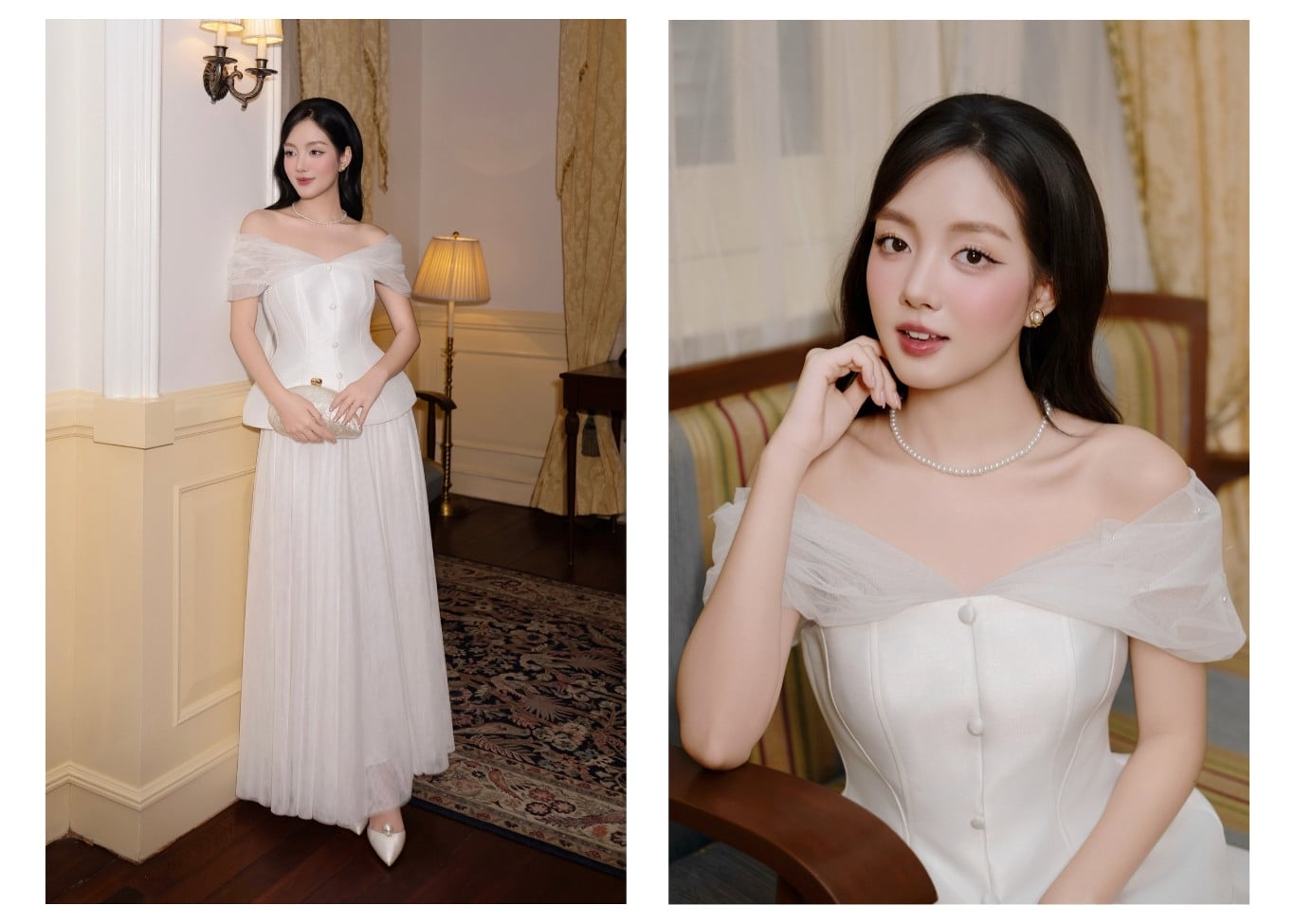 Áo kiểu tiệc cúp ngực dáng peplum A4593A - Ảnh lookbook