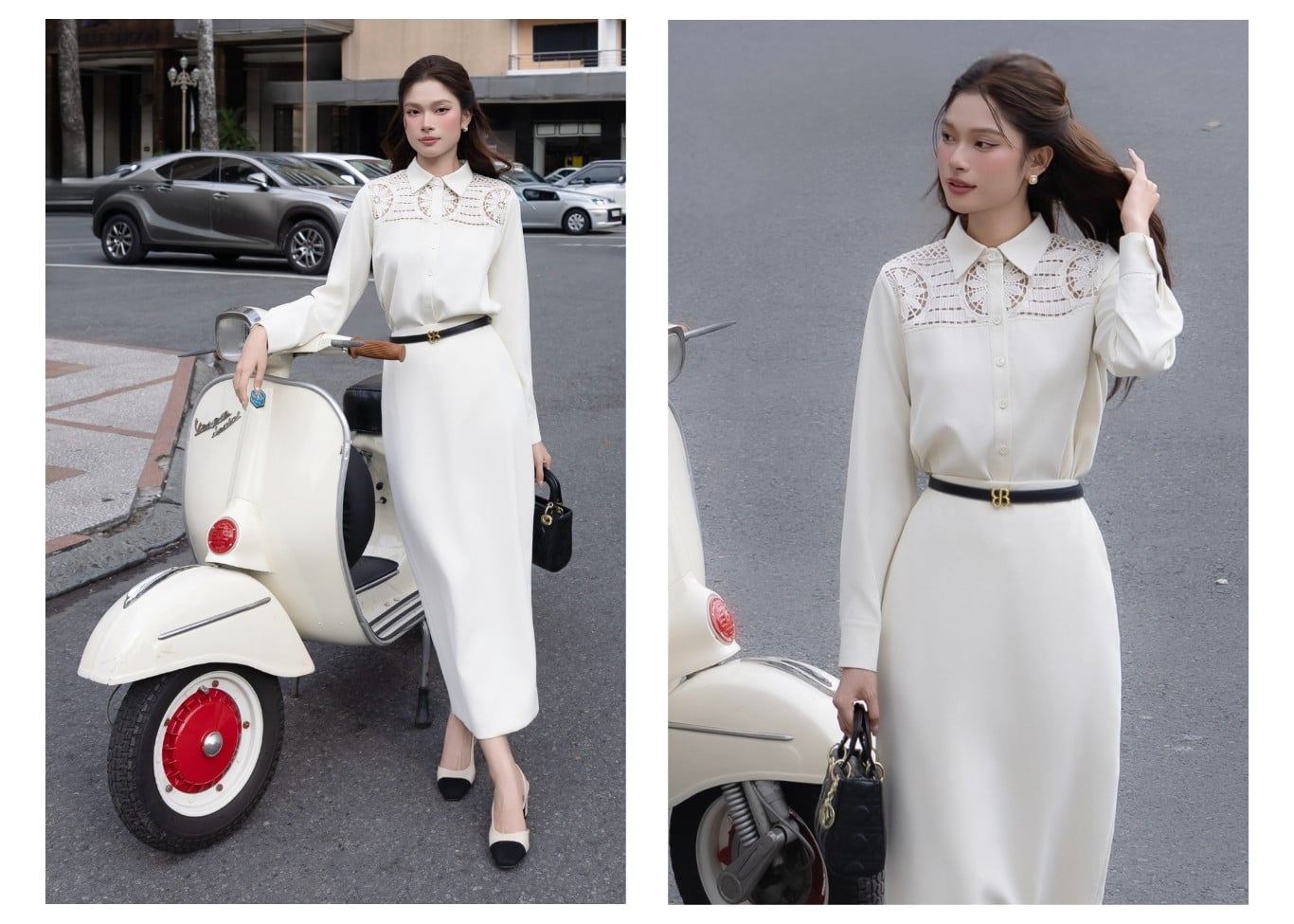 Set công sở dài sơ mi váy suông K4551T - Ảnh lookbook