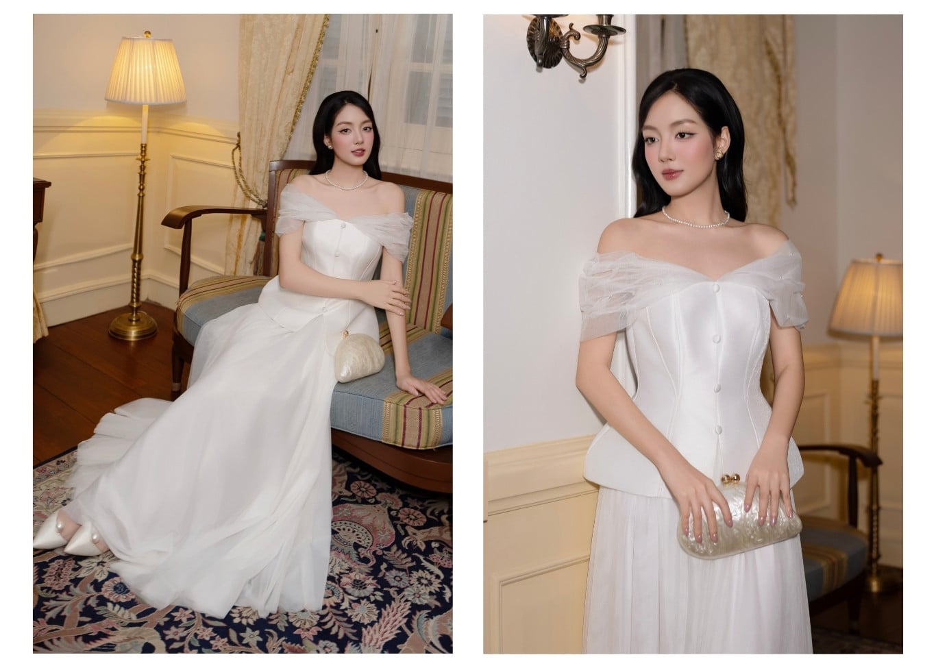 Áo kiểu tiệc cúp ngực dáng peplum A4593A - Ảnh lookbook