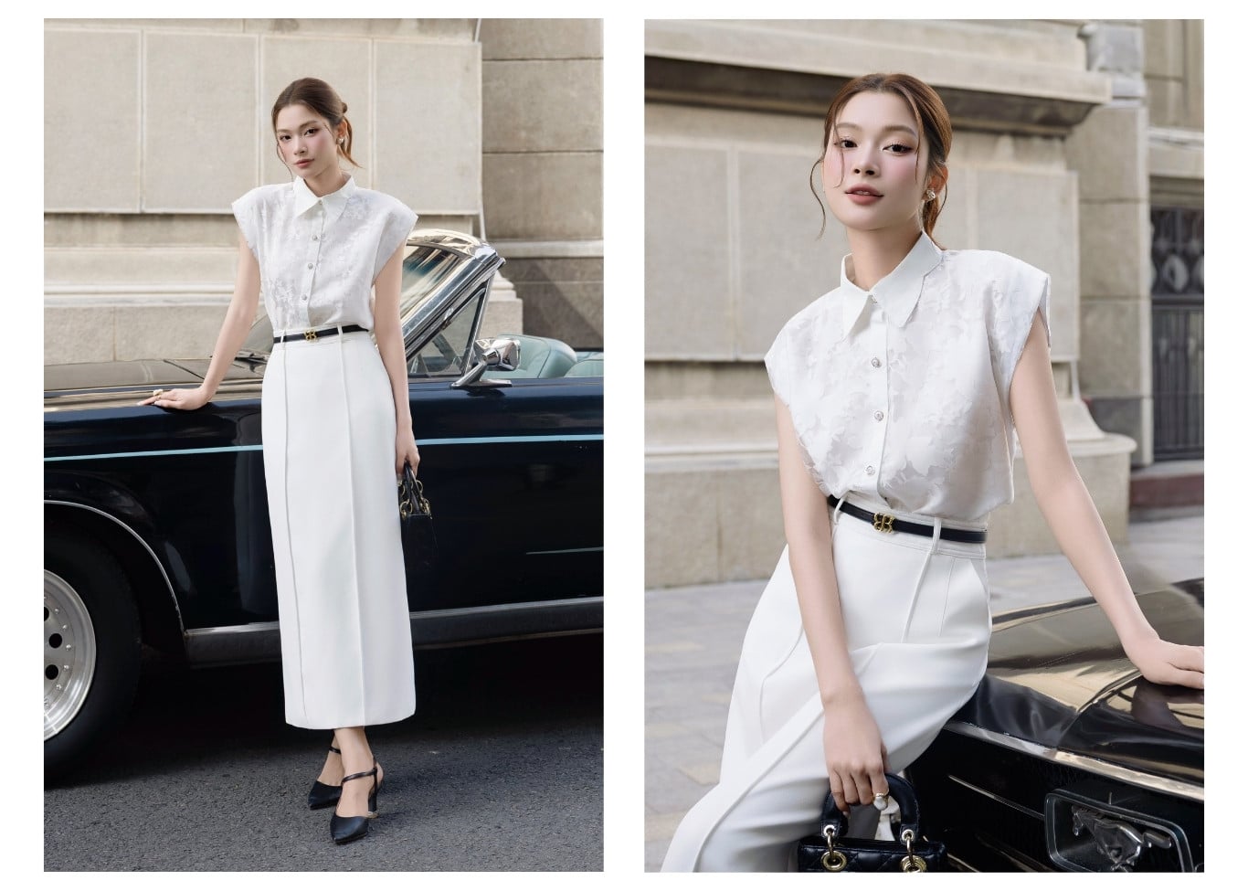 Áo sơ mi công sở voan không tay AAA29T - Ảnh lookbook