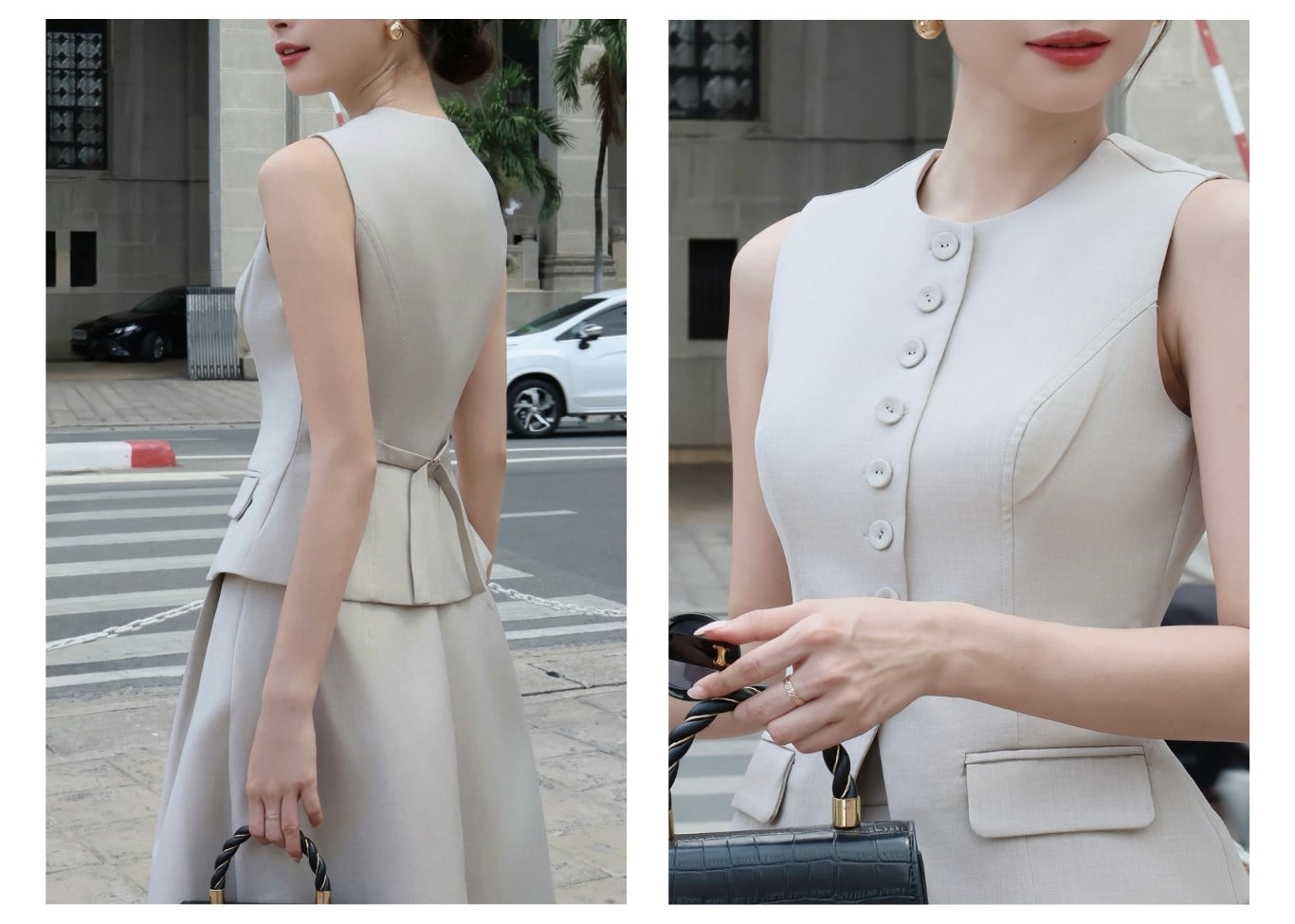 Chân váy xếp ly công sở xoè dài V4397A - Ảnh lookbook