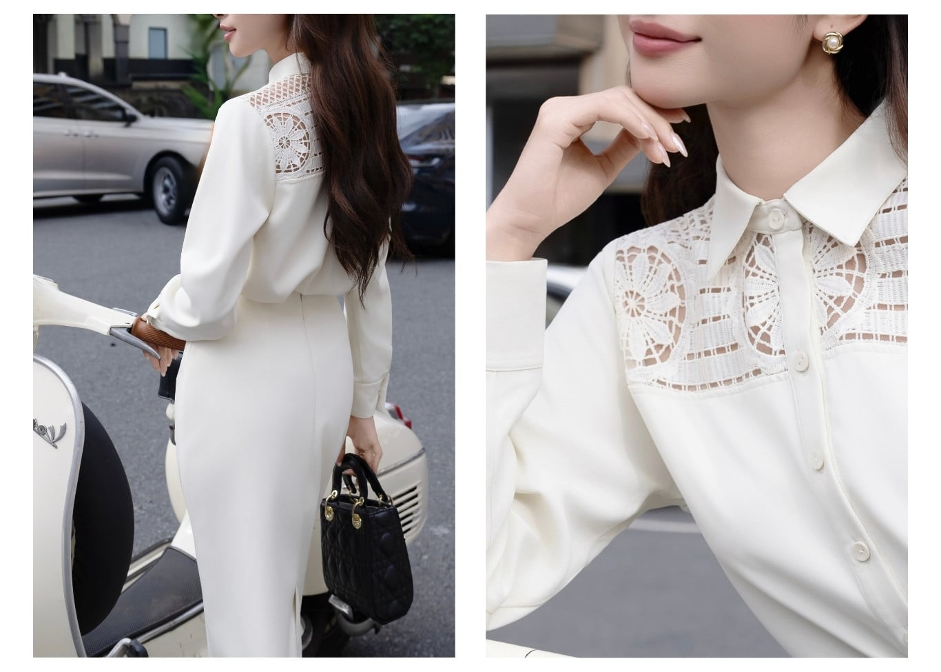 Set công sở dài sơ mi váy suông K4551T - Ảnh lookbook