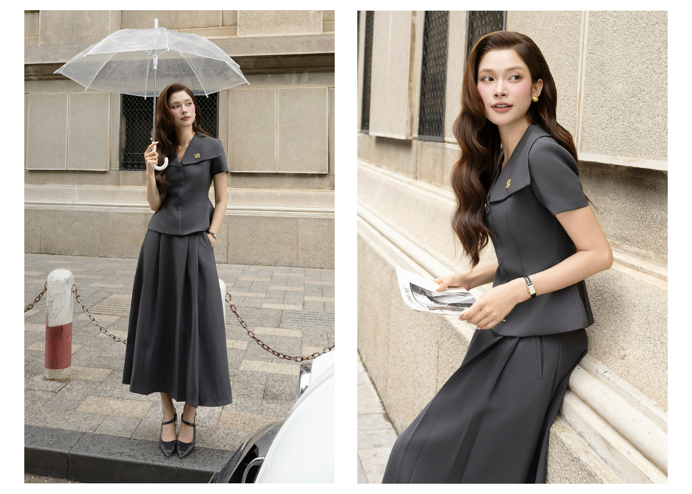 Chân Váy Xòe Công Sở Cotton Dài - VAH27A