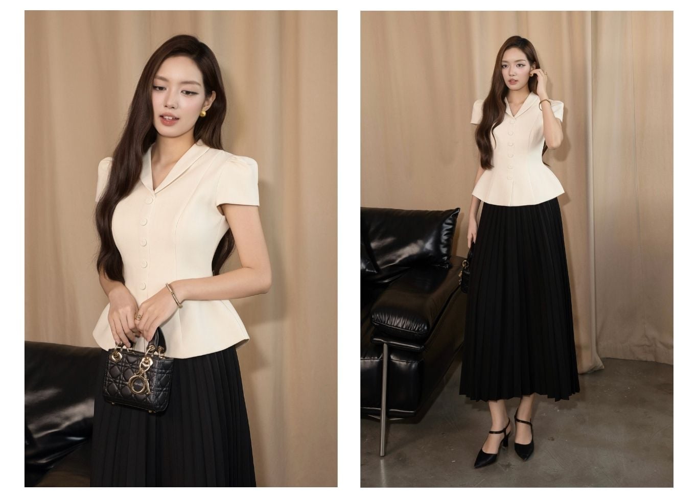 Áo Kiểu Công Sở Cotton Tay Ngắn - AAK24A
