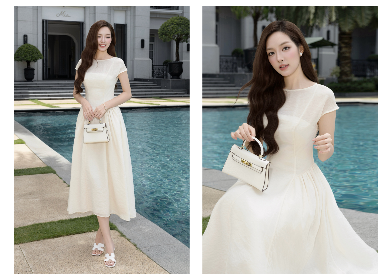 Đầm Xòe Dạo Phố Voan Dài - DAI42B