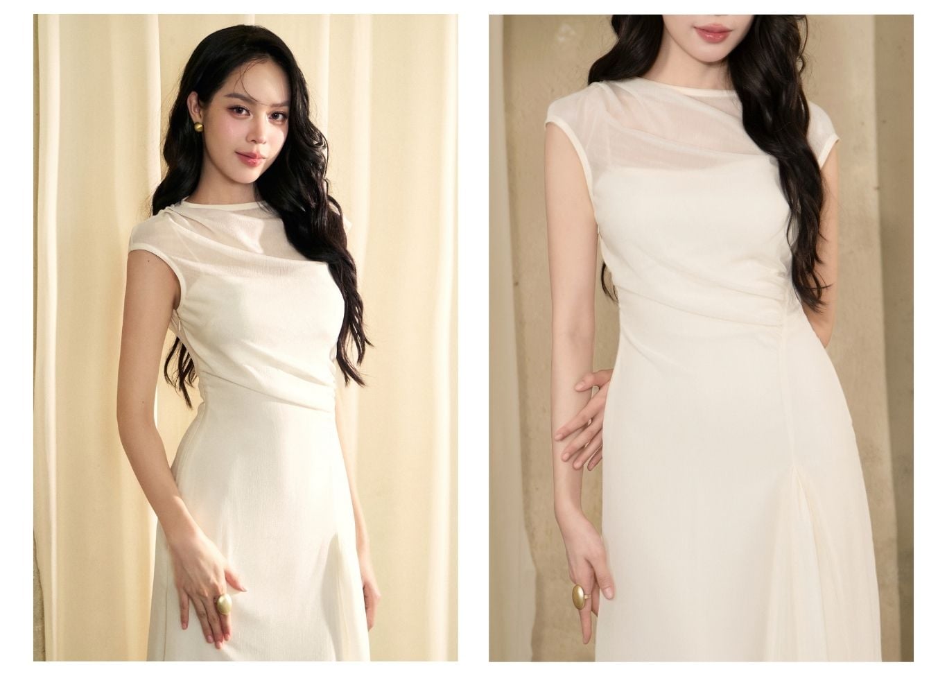 Đầm Tiệc Voan Dài Ánh Nhũ - DAK06T