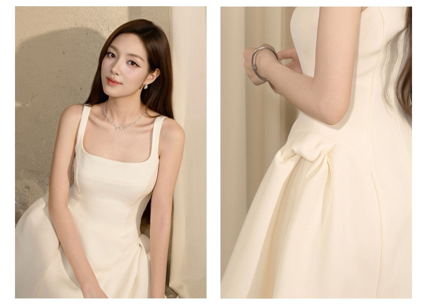 Đầm Xòe Tiệc Cotton Ngắn 2 Dây - DAK09A
