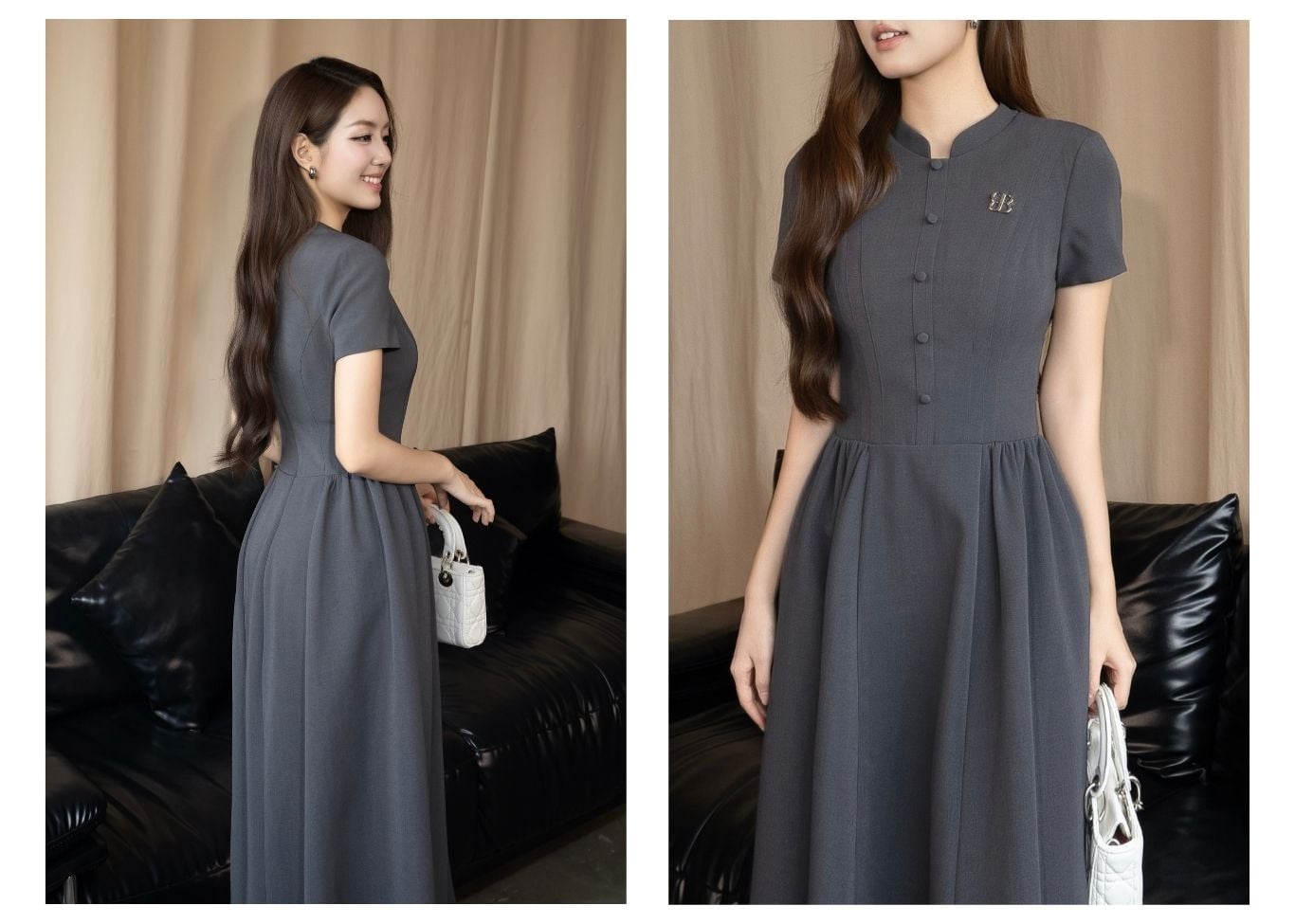 Đầm Xòe Công Sở Cotton Dài - DAK22A