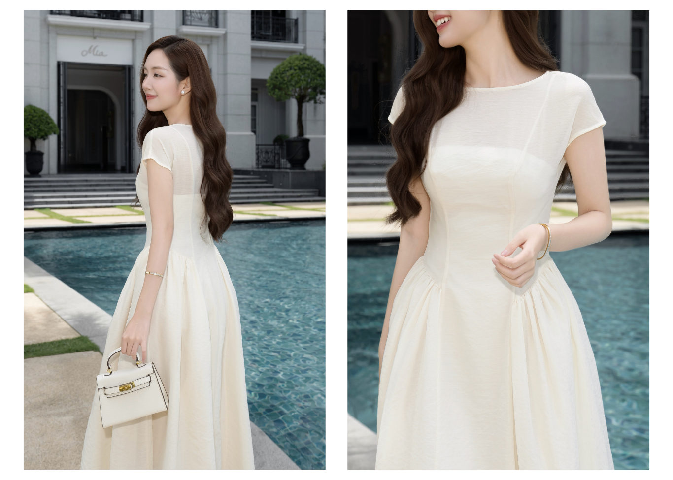 Đầm Xòe Dạo Phố Voan Dài - DAI42B