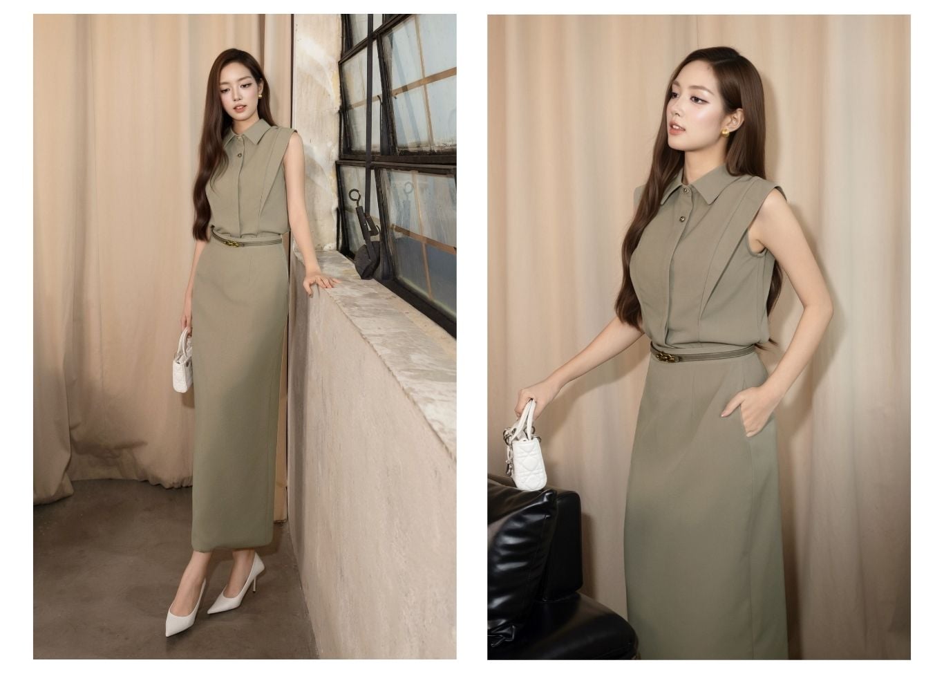 Áo Kiểu Công Sở Cotton Cổ Sơ Mi - AAK27T