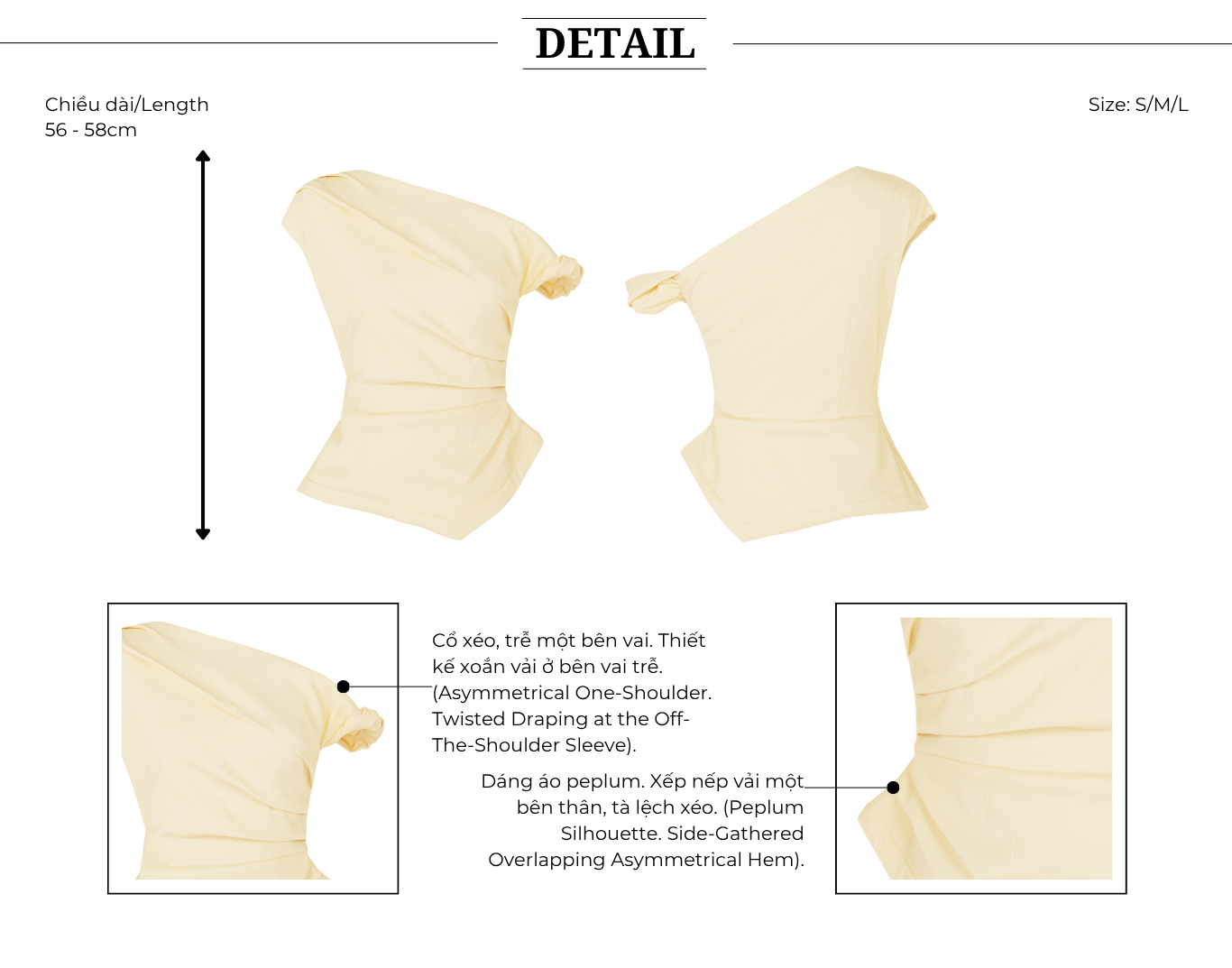 Áo Kiểu Dạo Phố Cotton Xoắn Vai - AAH41B