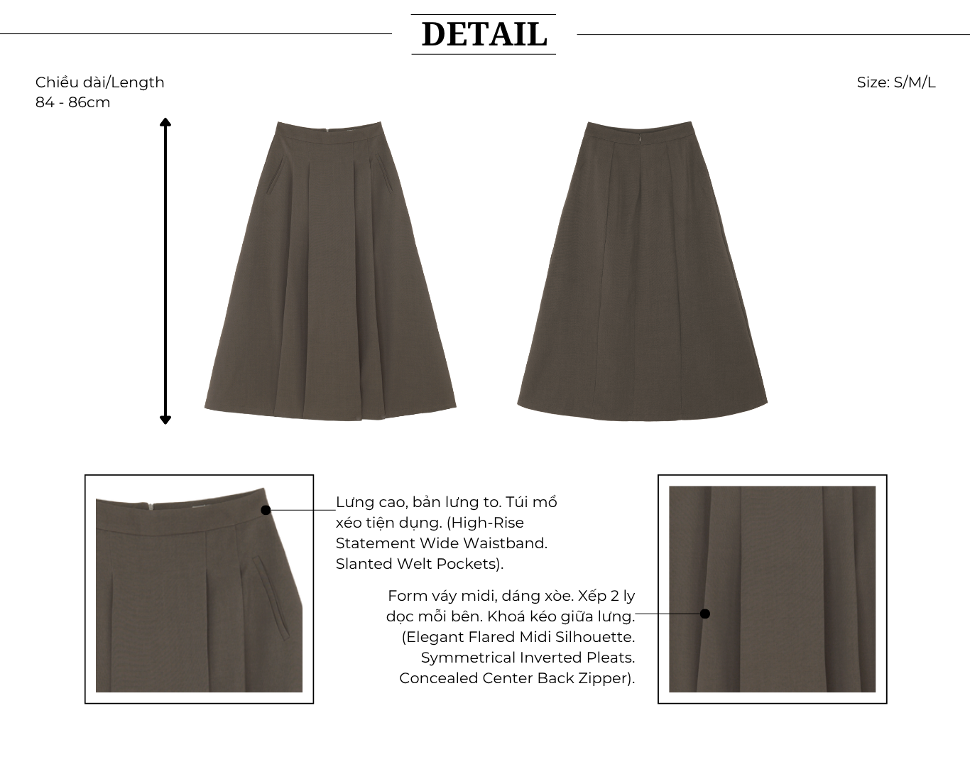 Chân Váy Xòe Công Sở Cotton Dài - VAH27A