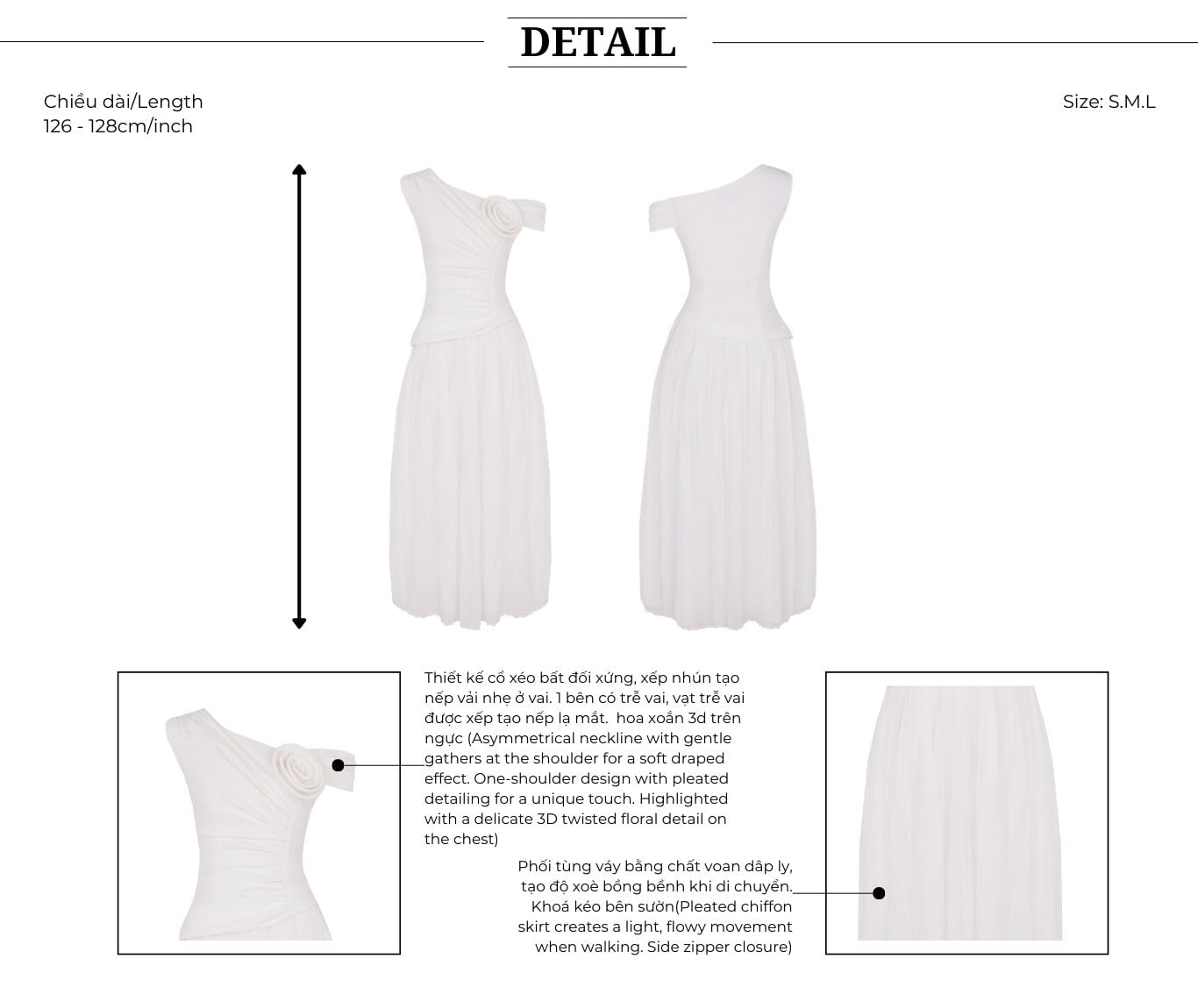 Đầm xòe tiệc thun dài kết hoa 3D DAB01A - Thiết kế