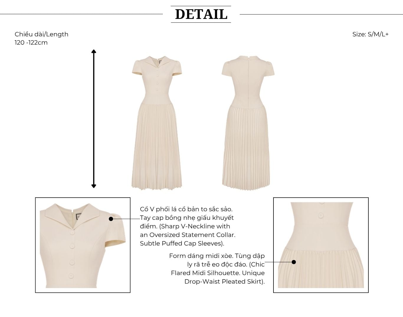 Đầm Xòe Công Sở Cotton Dài Cổ V - DAI23A