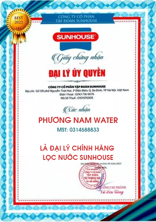 chứng nhận đại lý sunhouse