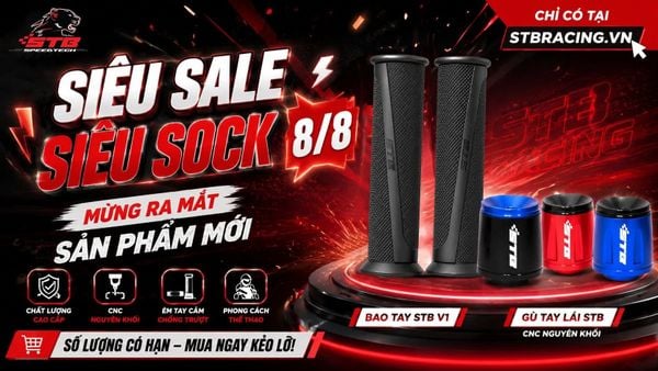 Gù tay lái nhôm CNC STB V2