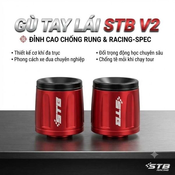 gù tay lái v2 đỏ đen