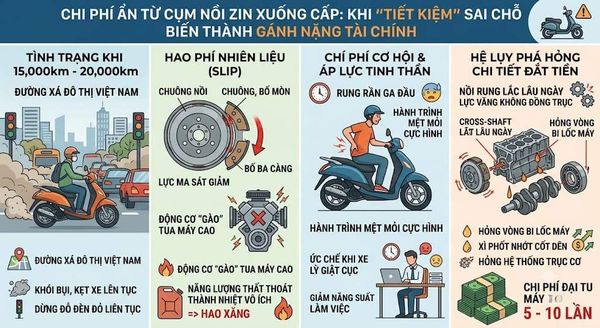 Tác hại khi sử dụng bộ nồi xe zin đã xuống cấp