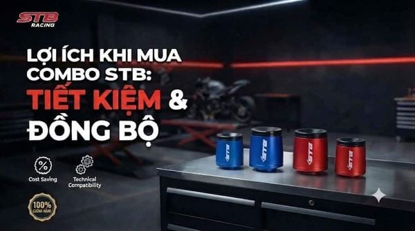 tay lái nhôm CNC STB - đồ chơi xe máy giá tốt