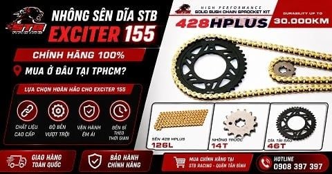 Mua Nhông Sên Dĩa STB Exciter 155 Chính Hãng Ở Đâu TPHCM