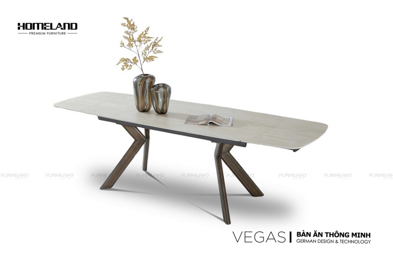 bàn ăn kéo dài mặt đá Vegas