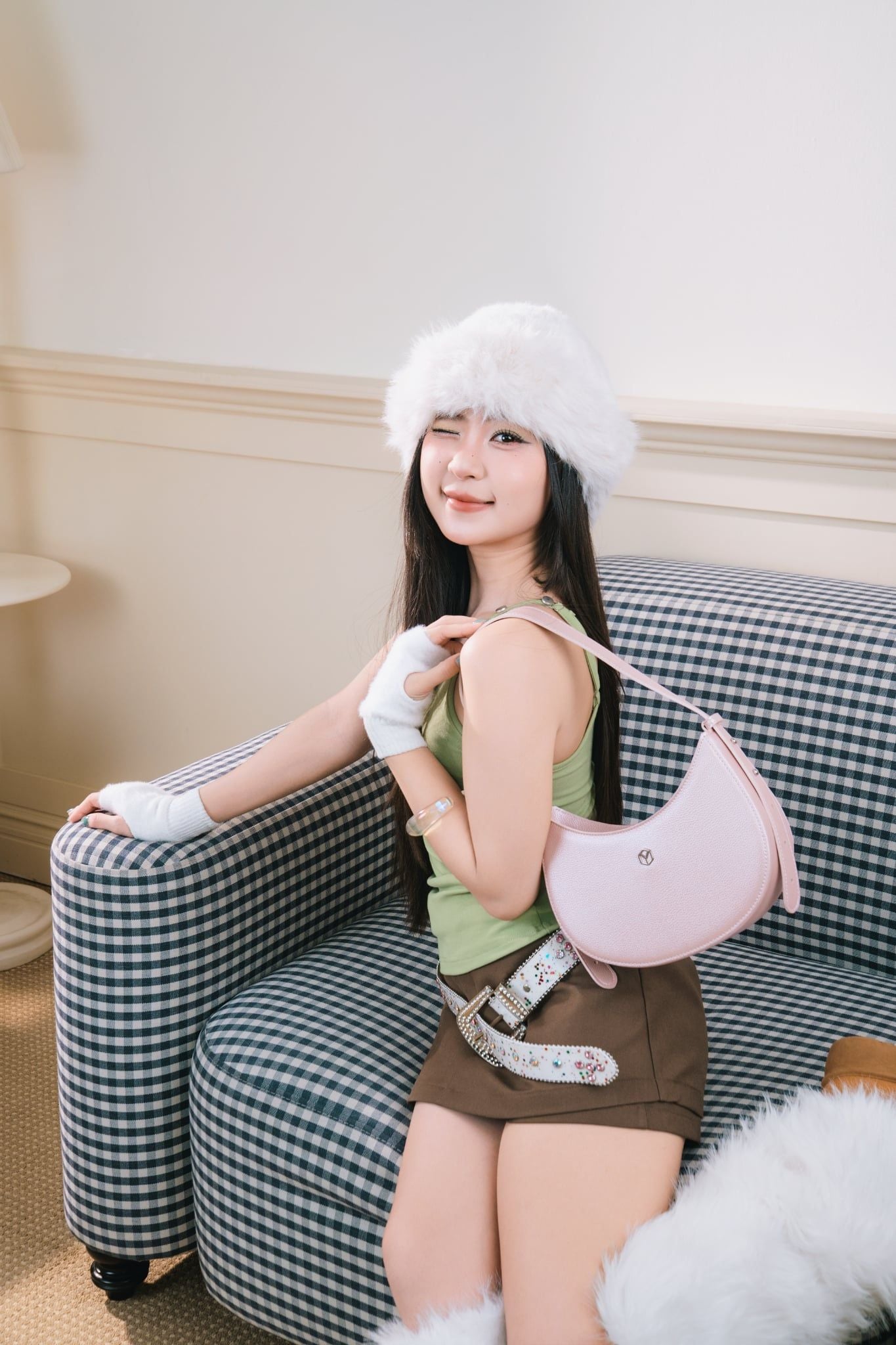 Túi đeo vai nữ Yuumy YN156 (Màu Hồng ngọc trai)